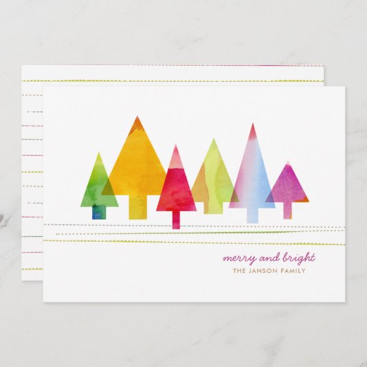 Painted Pines Feestdagenkaart (Voorkant / Achterkant)