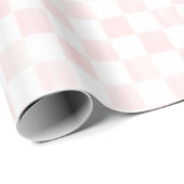 Painted Pink and White Check Checkerboard Pattern Cadeaupapier (Rol Hoek)