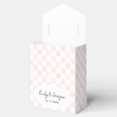 Painted Pink Checkerboard Pattern Wedding Bedankdoosjes (Geopend)
