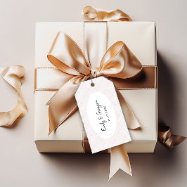 Painted Pink Checkerboard Pattern Wedding Cadeaulabel