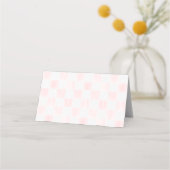 Painted Pink Checkerboard Pattern Wedding Plaatskaartje (Achterkant)