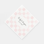 Painted Pink Checkerboard Pattern Wedding Servet (Hoek)