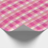 Painted Pink Plaid Wrapping Paper Roll Cadeaupapier (Hoek)