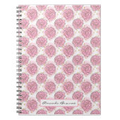 Painted pink roses and gold glitter notebook notitieboek (Voorkant)