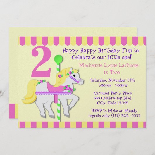 Painted Pony verjaardagsfeestje Kaart (Voorkant / Achterkant)