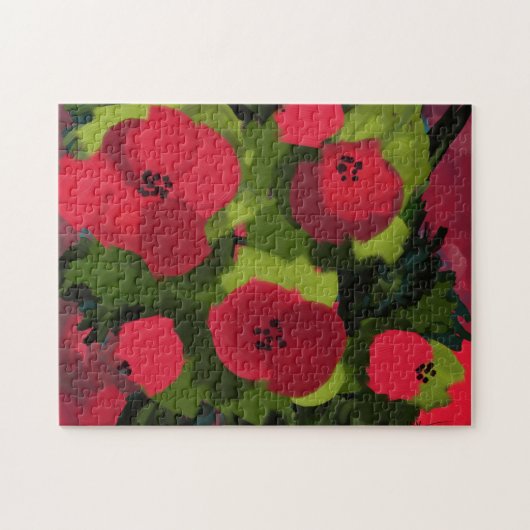 Painted Poppies | Kunst van Floral Legpuzzel (Horizontaal)