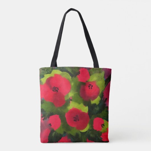 Painted Poppies | Kunst van Floral Tote Bag (Achterkant)