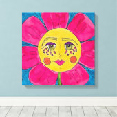 Painted Poppy Bloemenmeisje Canvas Art Afdruk (Insitu (Houten vloer))