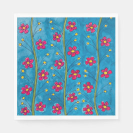 Painted Poppy Blossoms Party Servetten