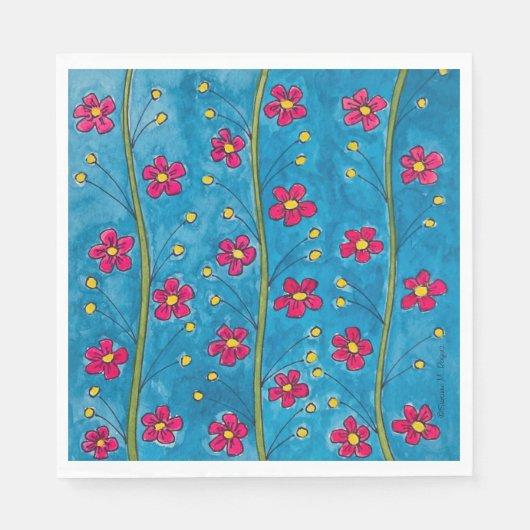 Painted Poppy Blossoms Party Servetten (Voorkant)