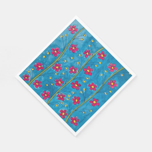 Painted Poppy Blossoms Party Servetten (Hoek)