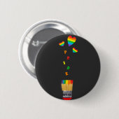 Painted Pride Rainbow Hearts Brush Ronde Button 5,7 Cm (Voorkant /achterkant)