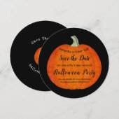 Painted Pumpkin Sinaasappel Black Halloween Party Save The Date (Voorkant / Achterkant)