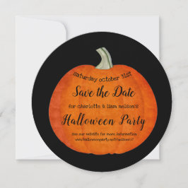 Painted Pumpkin Sinaasappel Black Halloween Party Save The Date