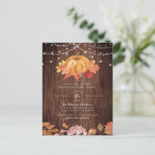 Painted Pumpkin & String Lights Thanksgiving Party Uitnodiging Briefkaart (Staand voorkant)