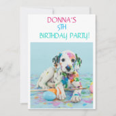 "PAINTED PUPPY" KIDS BIRTHDAY PARTIJ INVITATIES KAART (Voorkant)