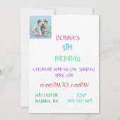 "PAINTED PUPPY" KIDS BIRTHDAY PARTIJ INVITATIES KAART (Achterkant)
