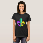 Painted Purple Green And Golden Fleur De Lis For M T-shirt (Voorkant volledig)