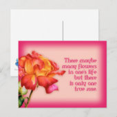 Painted quote beeldende kunst roos briefkaart (Voorkant / Achterkant)