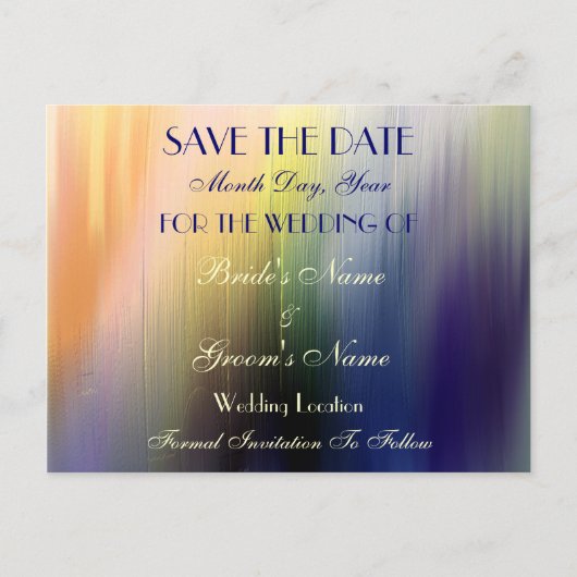 Painted Rainbow Save the Date Wedding Briefkaart (Voorkant)