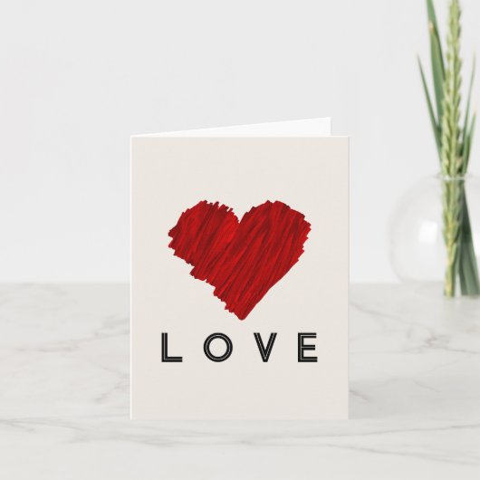Painted Red Heart LOVE Bedankkaart (Voorkant)