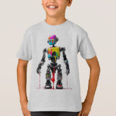 Painted Robot Cool Uniek Ontwerp T-shirt (Voorkant)