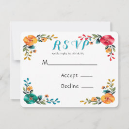 Painted Romance bruiloft RSVP Kaartje