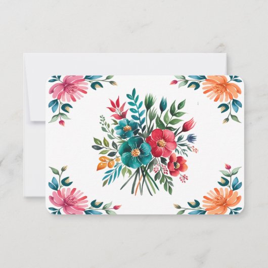 Painted Romance bruiloft Save The Date (Achterkant)