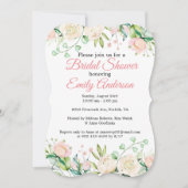 Painted Roos Bloemen Bruids Douche Uitnodiging (Voorkant)