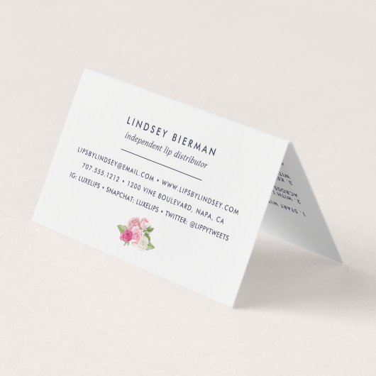 Painted Roos Lip Product Distributeur Tips & Trick Visitekaartje (Achterkant)