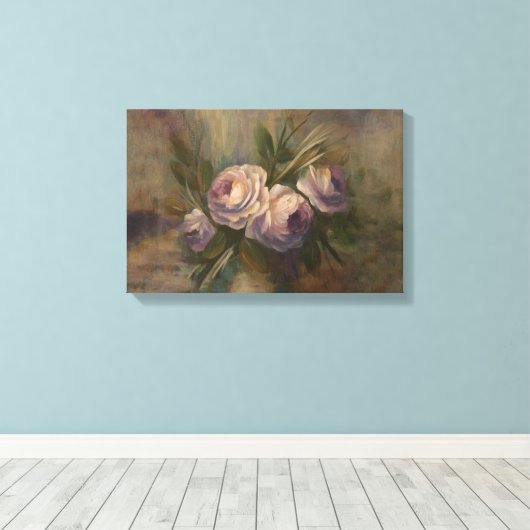 Painted Roses 18" x 12"  Canvas Afdruk (Insitu (Houten vloer))
