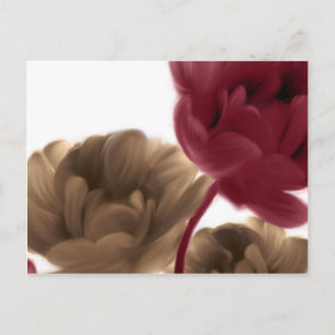 Painted Roses - Burgundy and Burlap Briefkaart