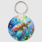 Painted Sea Turtle  Sleutelhanger (Achterkant)