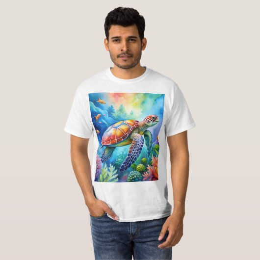 Painted Sea Turtle  T-shirt (Voorkant volledig)