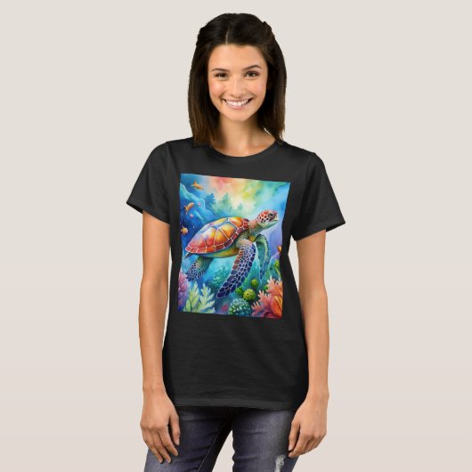 Painted Sea Turtle  T-shirt (Voorkant volledig)