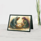 Painted Style kerststal vakantie Kaart (Voorkant)