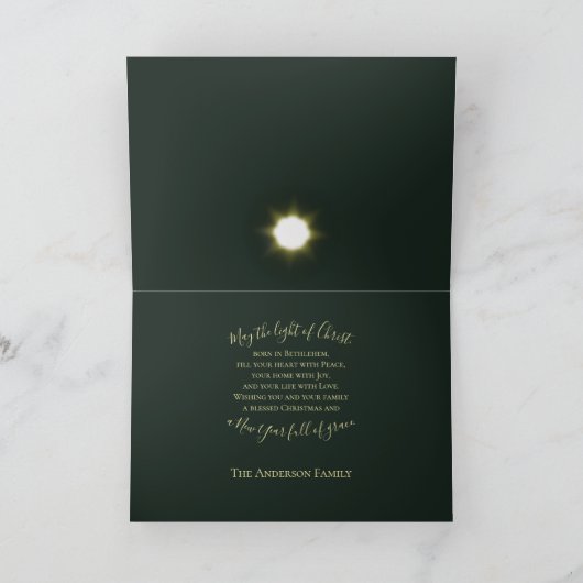 Painted Style kerststal vakantie Kaart (Binnen)