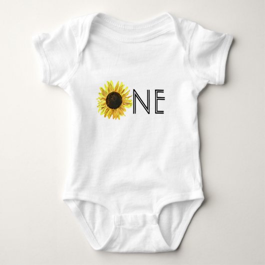 Painted Sunflower 1st Birthday Romper (Voorkant)