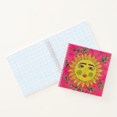 Painted Sunflower Bloemenmeisje Spiral Notitieboek (Binnen)