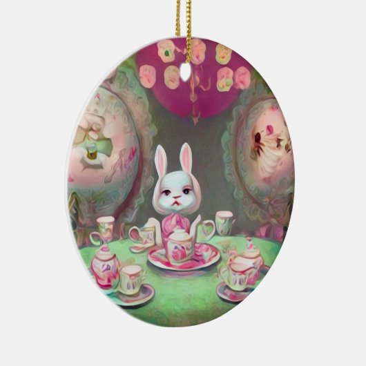 Painted Tea Party Keramisch Ornament (Rechts)