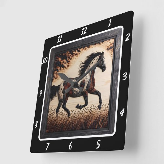 Painted Trot: Sun Field Custom Art Vierkante Klok (Hoek)