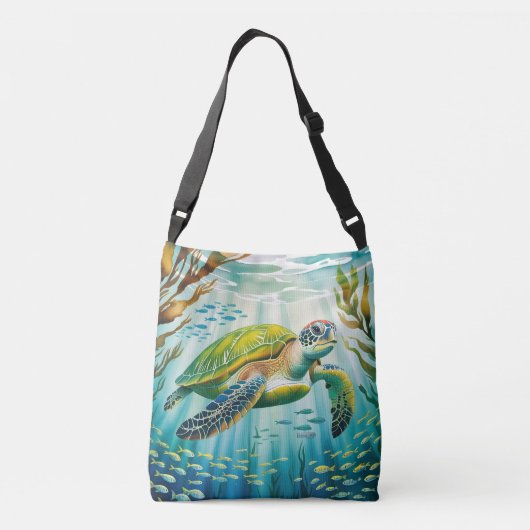 Painted Turtle Crossbody Tas (Achterkant)