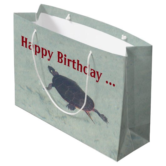 Painted Turtle Gift-bag Large Cadeautasje (Achterkant Gekanteld)