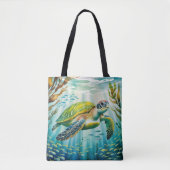 Painted Turtle Tote Bag (Voorkant)