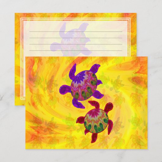 Painted Turtles Notities Kaart (Voorkant / Achterkant)