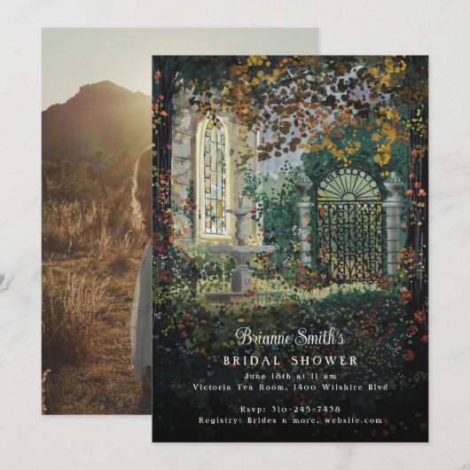 Painted Victoriaans Tuin Romance Vrijgezellenfeest Kaart (Voorkant / Achterkant)