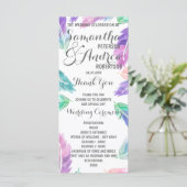 Painted waterverf Feathers Wedding Program Programmakaart (Staand voorkant)