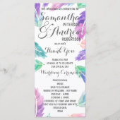 Painted waterverf Feathers Wedding Program Programmakaart (Voorkant)