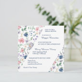 Painted Whimsy Floral Bridal Shower Invitation Kaart (Staand voorkant)