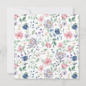 Painted Whimsy Floral Bridal Shower Invitation Kaart (Achterkant)